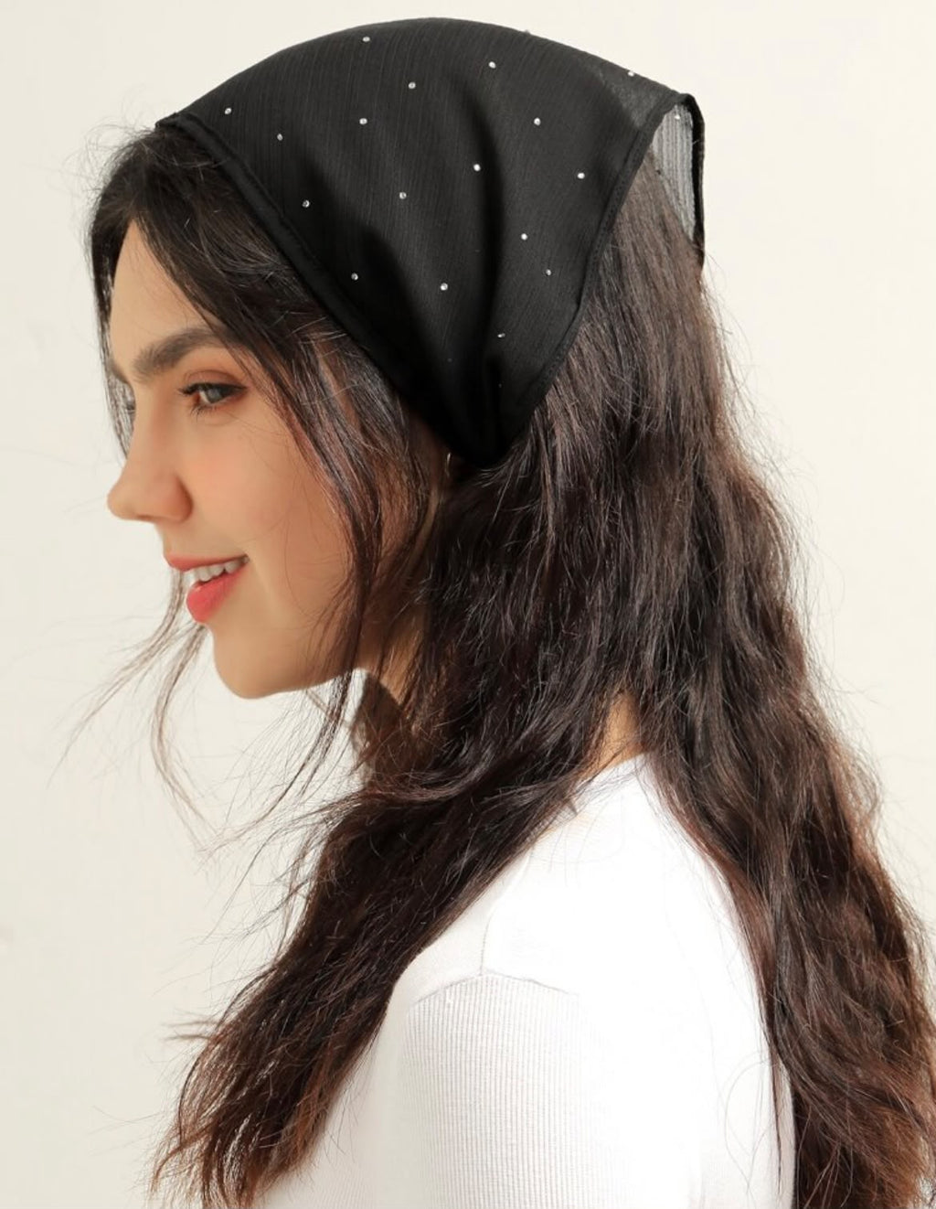 Black Rhinestone Bandana