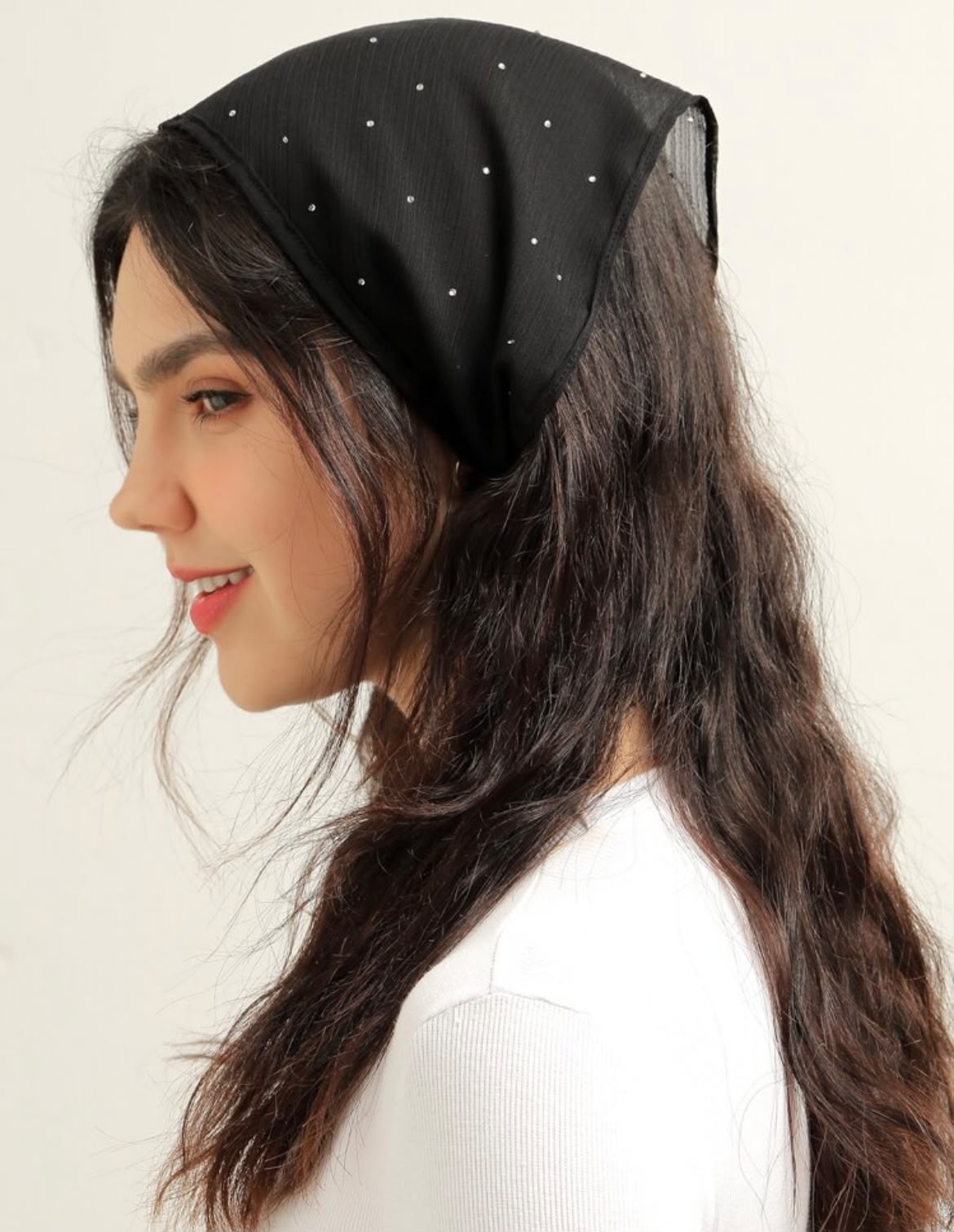 Black Rhinestone Bandana